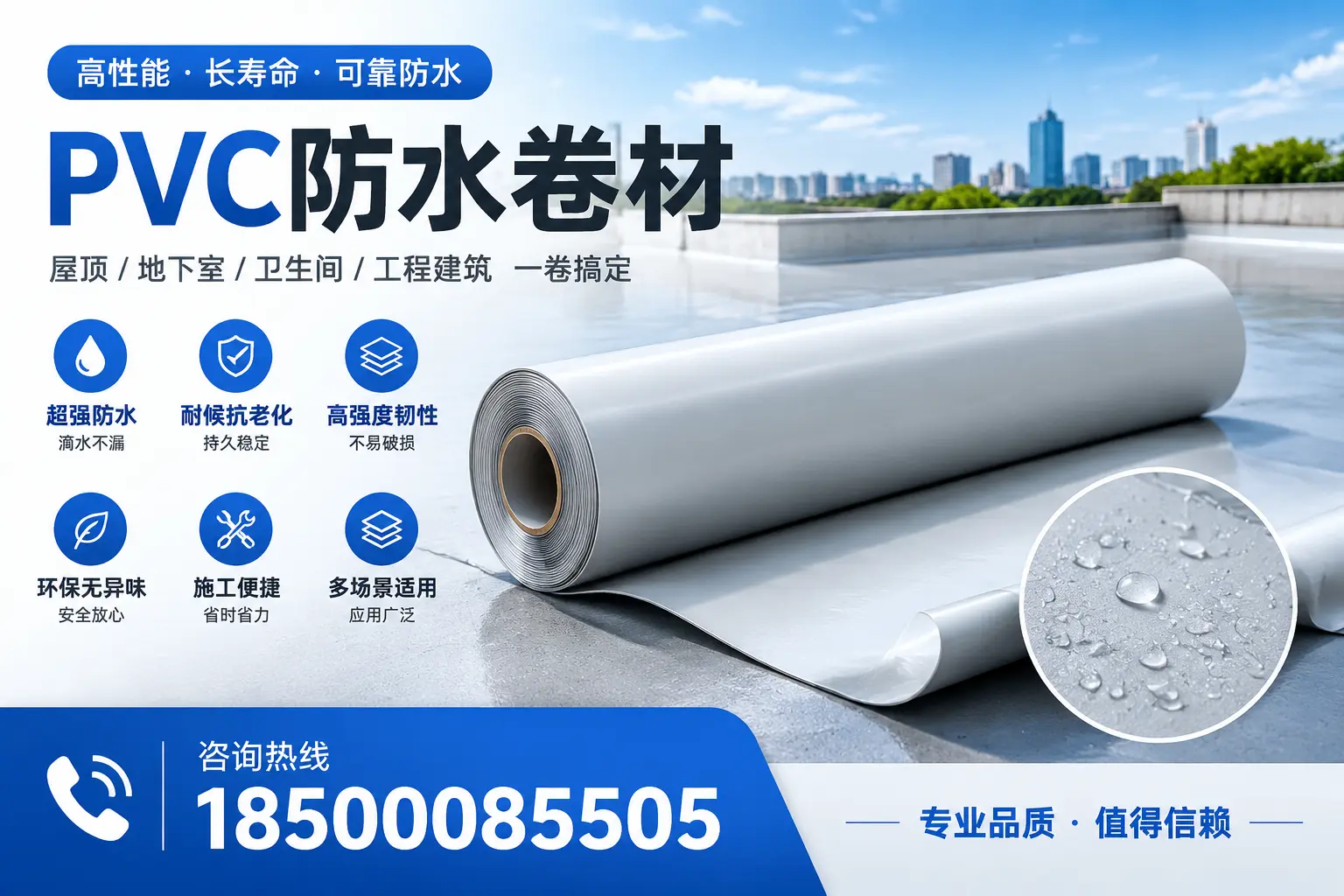 PVC防水卷材的防水效果评测,适合自贡的科学依据